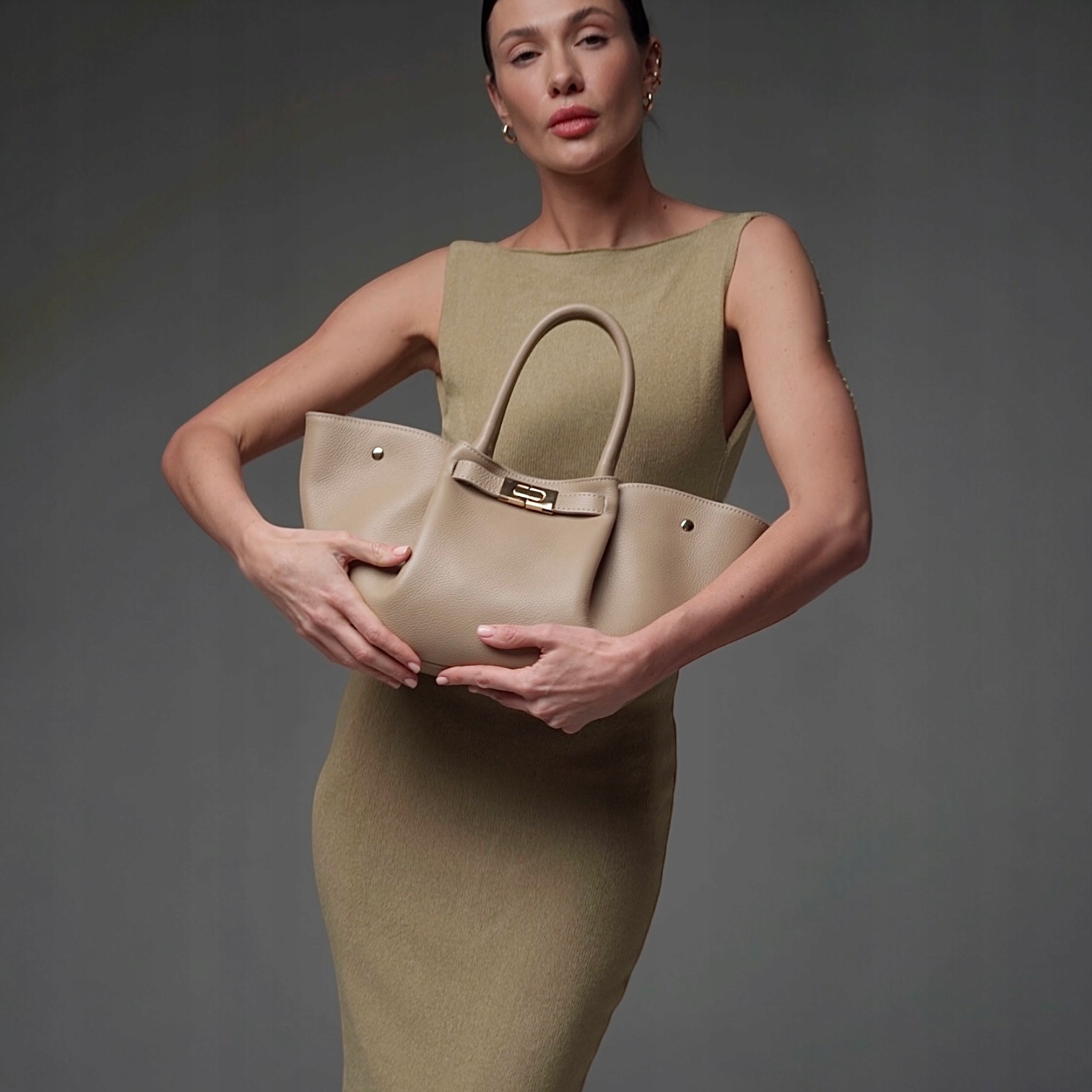 Dámská kabelka z přírodní kůže Balbina-M Béžová