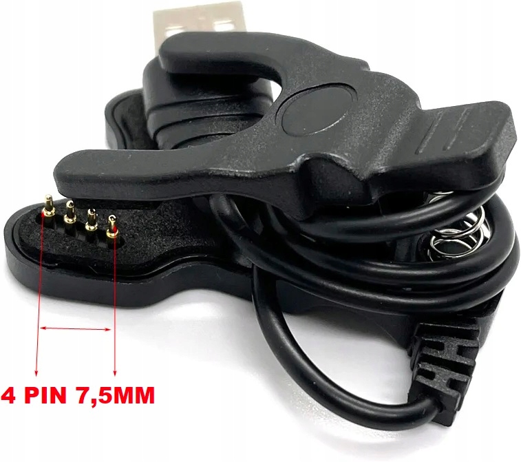 KABEL USB ŁADOWARKA SMARTWATCH 4PIN 7,5mm UNIWERSALNA KLIPS 7,5 mm EAN (GTIN) 5906379300138