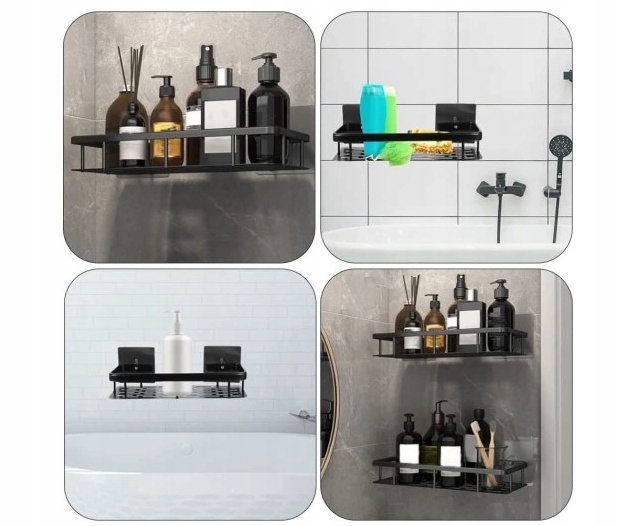 PÓŁKA ŁAZIENKOWA WISZĄCA POD PRYSZNIC AŻ 2 SZT + ZESTAW DO MONTAŻU!!! Materiał wykonania metal