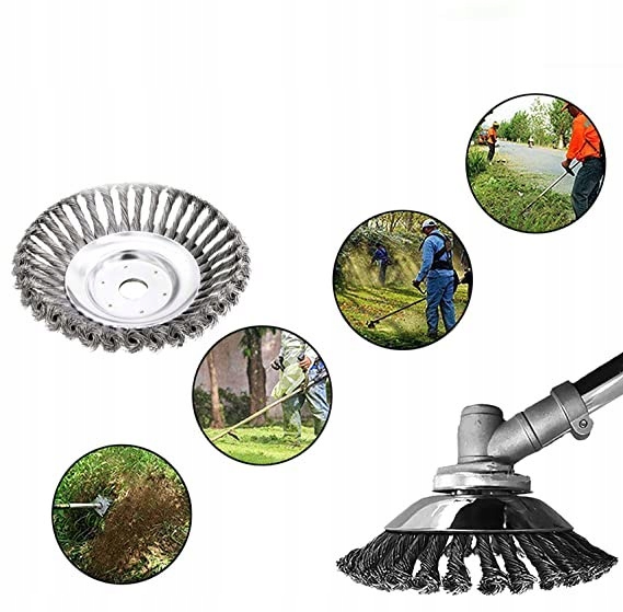 DRUCIAK TARCZA SZCZOTKA DRUCIANA DO KOSY SPALINOWEJ NA CHWASTY 150mm Średnica 200 mm