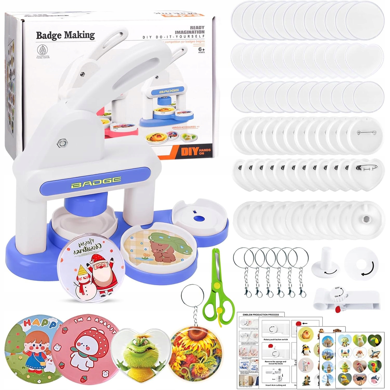 Maszyna Do Przypinek, Prasa Do Przypinek W Kształcie Serca (zestaw 88SZT.)