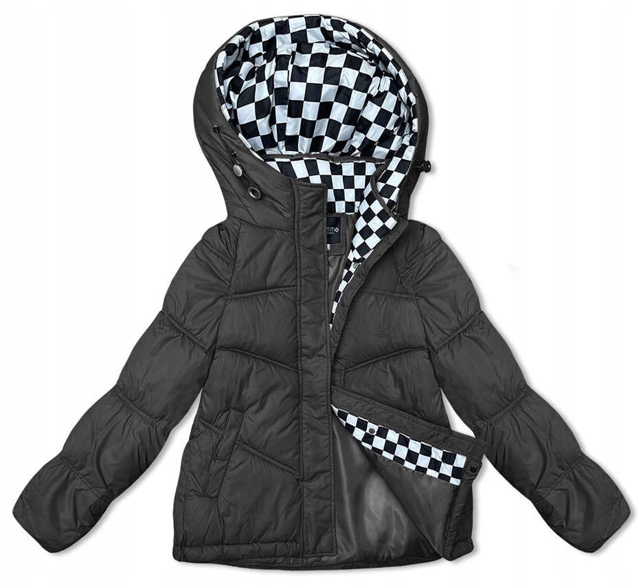 Volná Bunda S Kapucí 8118 Černá XXL (44)