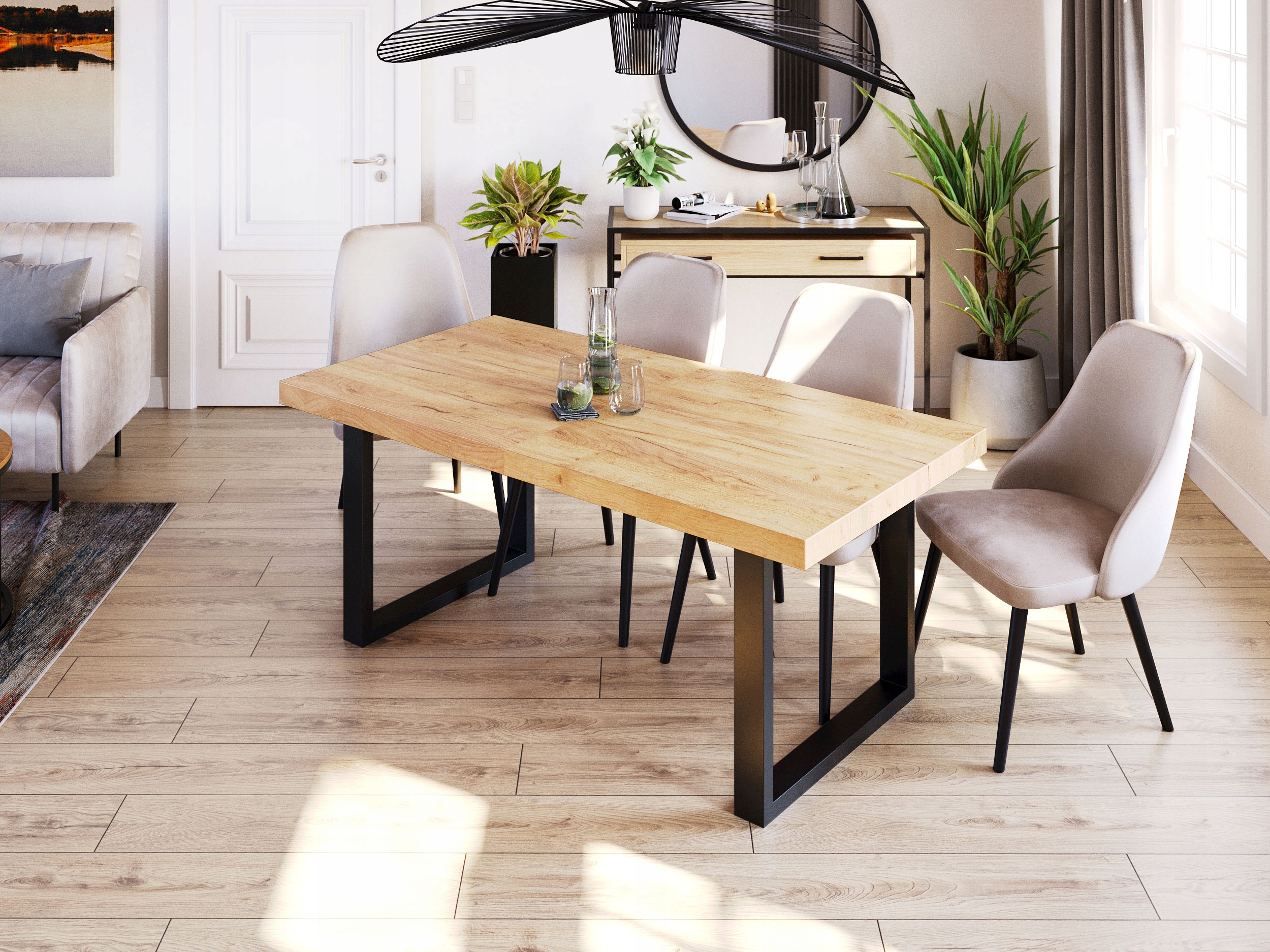 Stół rozkładany loftowy 180/280 METAL Kolekcja LOFT