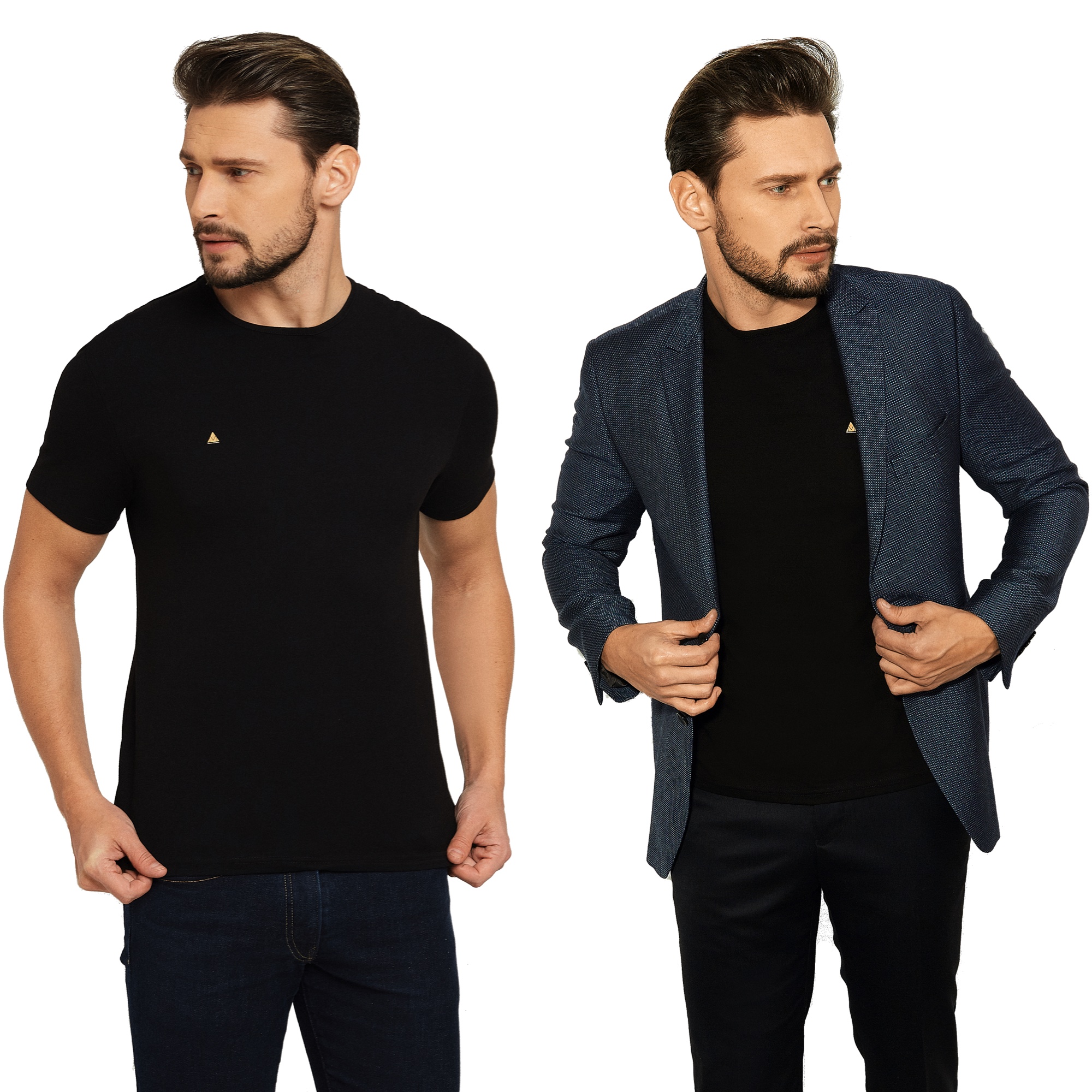 

Dopasowany T-shirt Koszulka Pod Marynarkę Jakość L