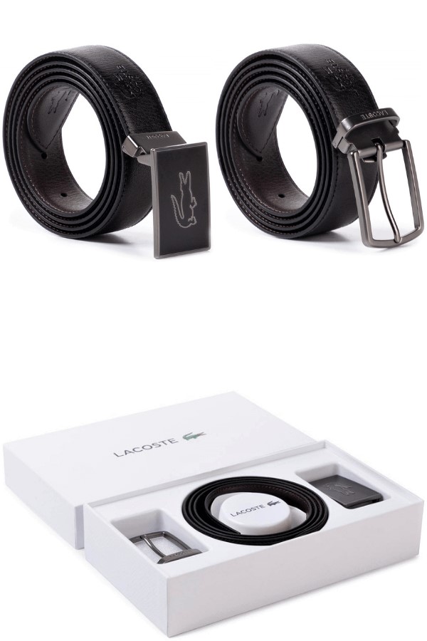 

Pasek Lacoste męski 2 klamry Dwustronny 4in1 Box