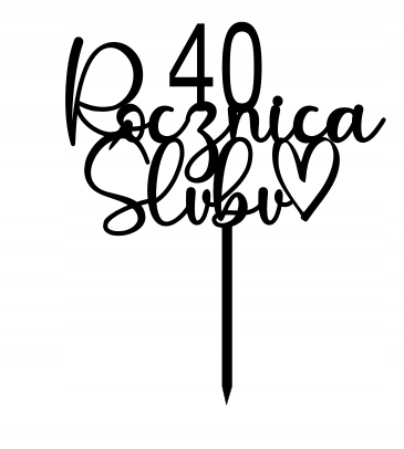 

Topper Na Tort Dekoracja Rocznica Ślubu 30 40 50