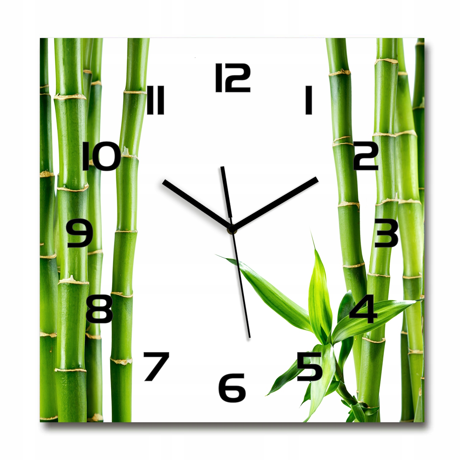 

Duży kwadratowy szklany zegar ścienny Bambus 60x60