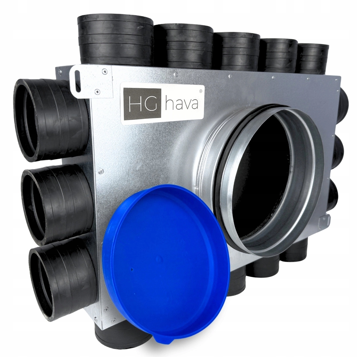 Rozdeľovacia skrinka pre rozdeľovač ventilačného potrubia fi 200 16x75 mm, plochá