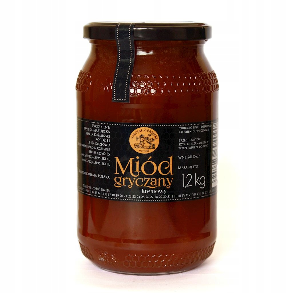 Levně Krémový pohankový med 1,2 kg Specjał Z Pasieki