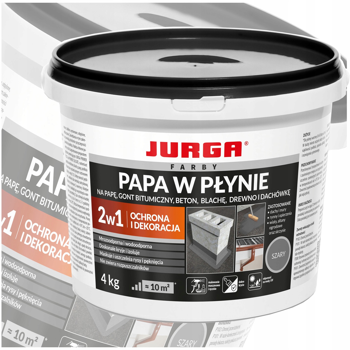 Farba Na Dach Papa Płynie Do Blachy Dachówki Szary 4 Kg Jurga