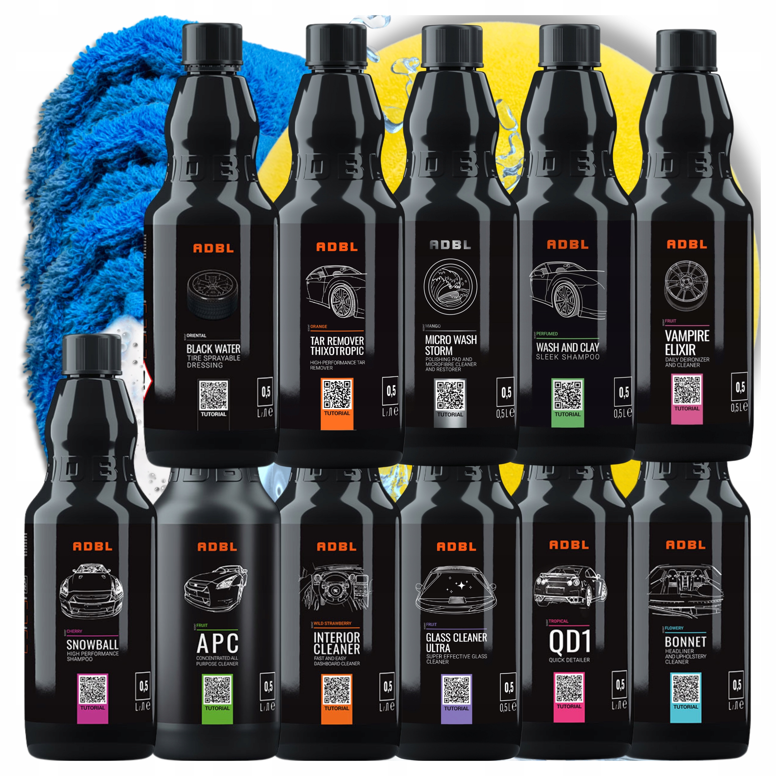 Adbl Veľká Sada Kozmetiky Na Čistenie Auta 11x500 ml príslušenstvo