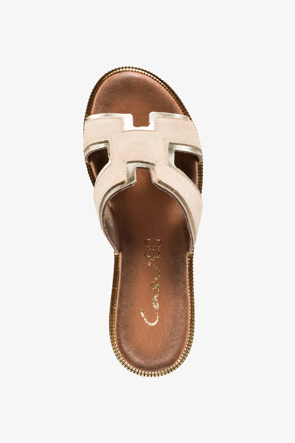 BEŻOWE KLAPKI SKÓRZANE DAMSKIE NA PŁASKIEJ PODESZWIE PRODUKT POLSKI r 38 Rozmiar 38