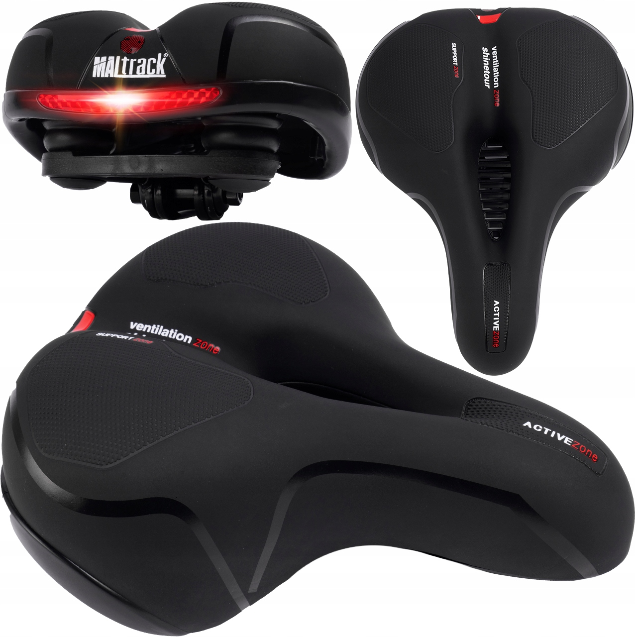 SIODEŁKO ROWEROWE PIANKOWE WODOODPORNE WYGODNE SIODŁO MIĘKKIE ODBLASK 650G