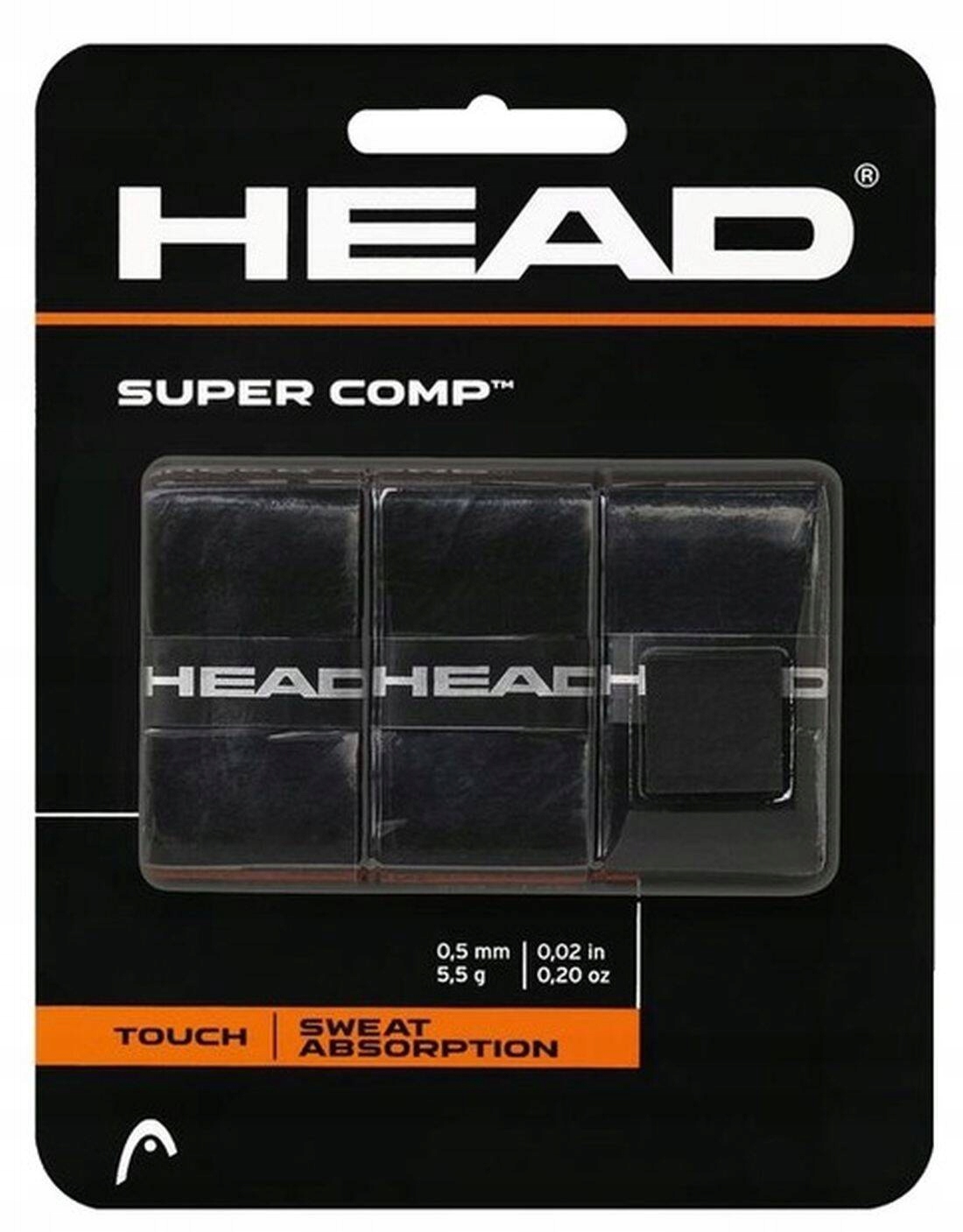 Owijki wierzchnie owijka tenisowa Head Comp 0,40 mm 3szt. czarne