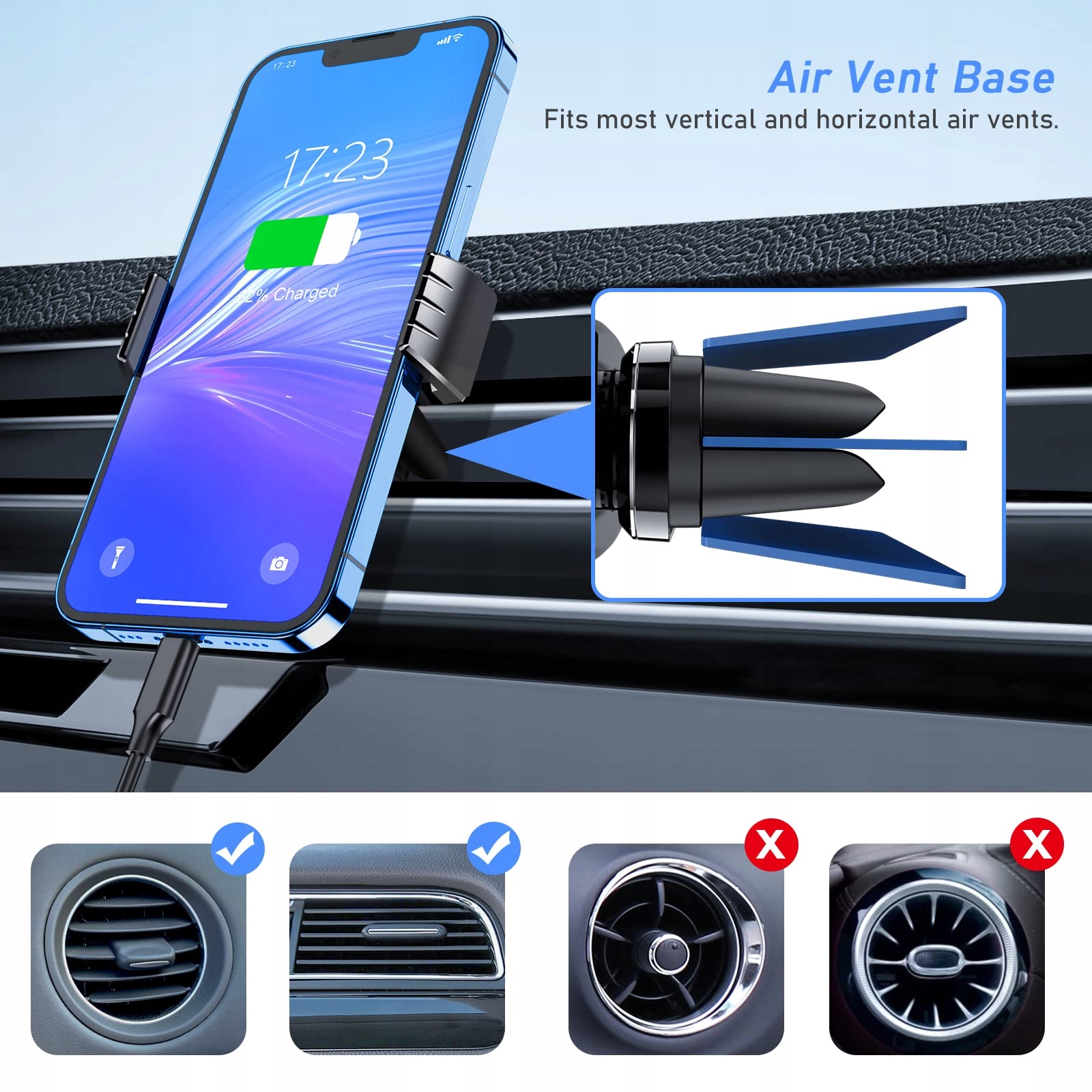 BLUKAR Uchwyt Samochodowy Uniwersalny 360° Do iPhone Galaxy Mate — miniatura 7