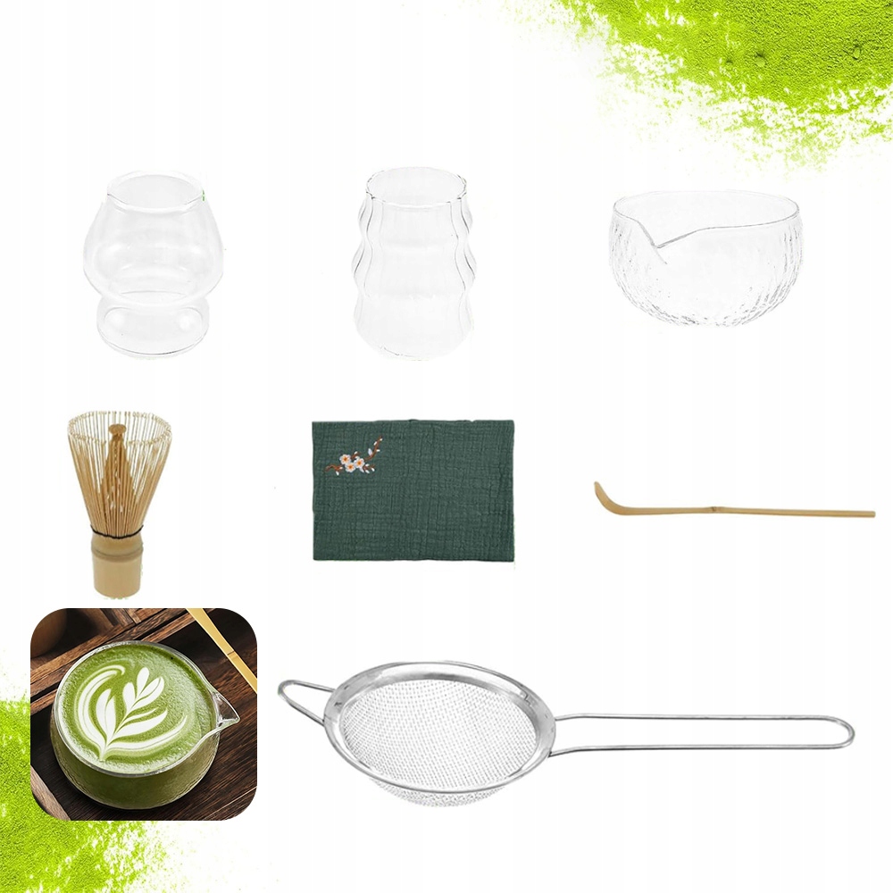 Sada Příslušenství Pro Přípravu Čaje Matcha Matchawan Šálek Metla 7 Ks