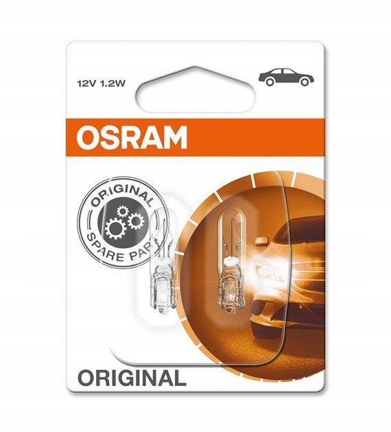 

Żarówka 12V 1,2W T5 Całoszklana Osram 2SZT. Bliste
