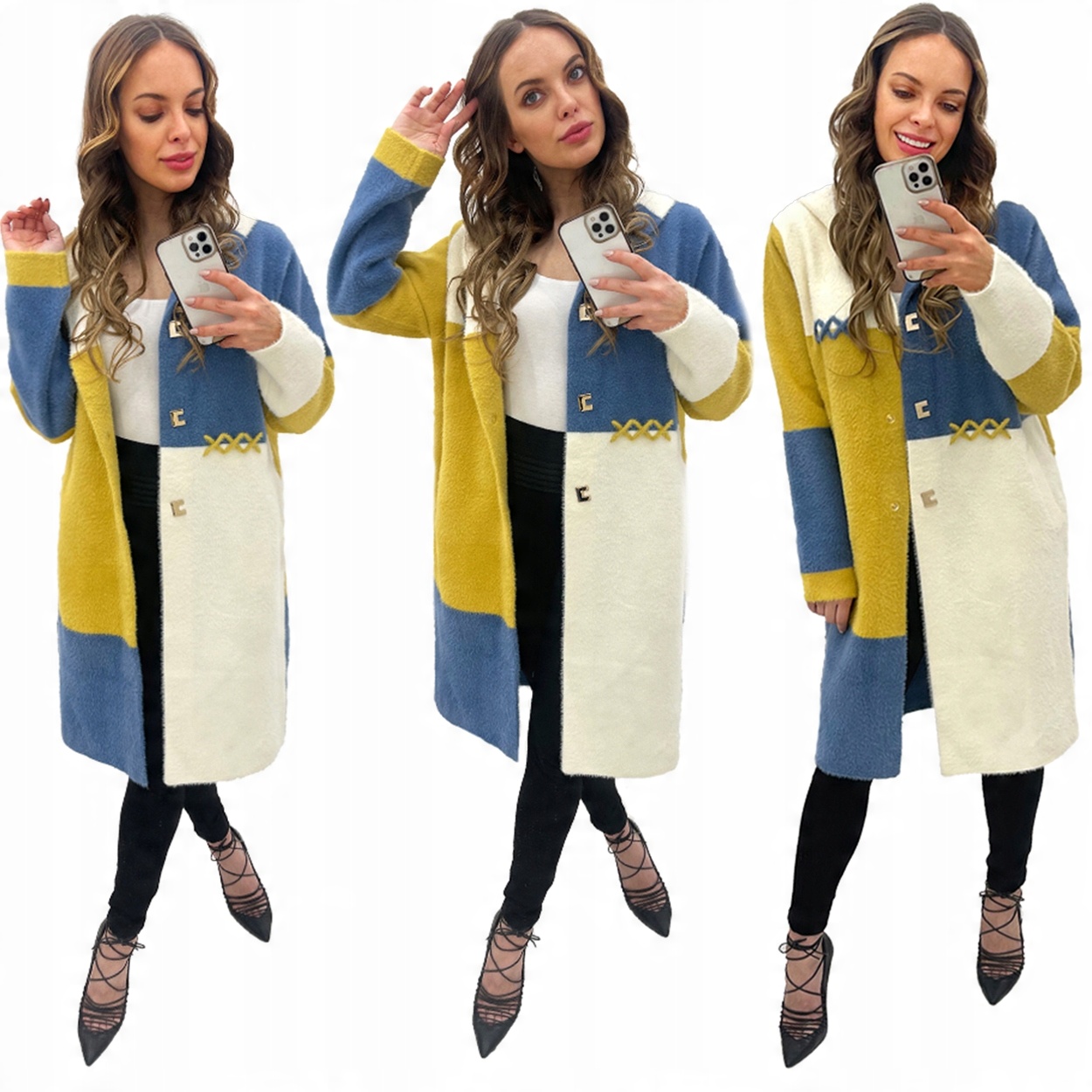 

Premium Alpaki Płaszcz Wełna Modne oversize