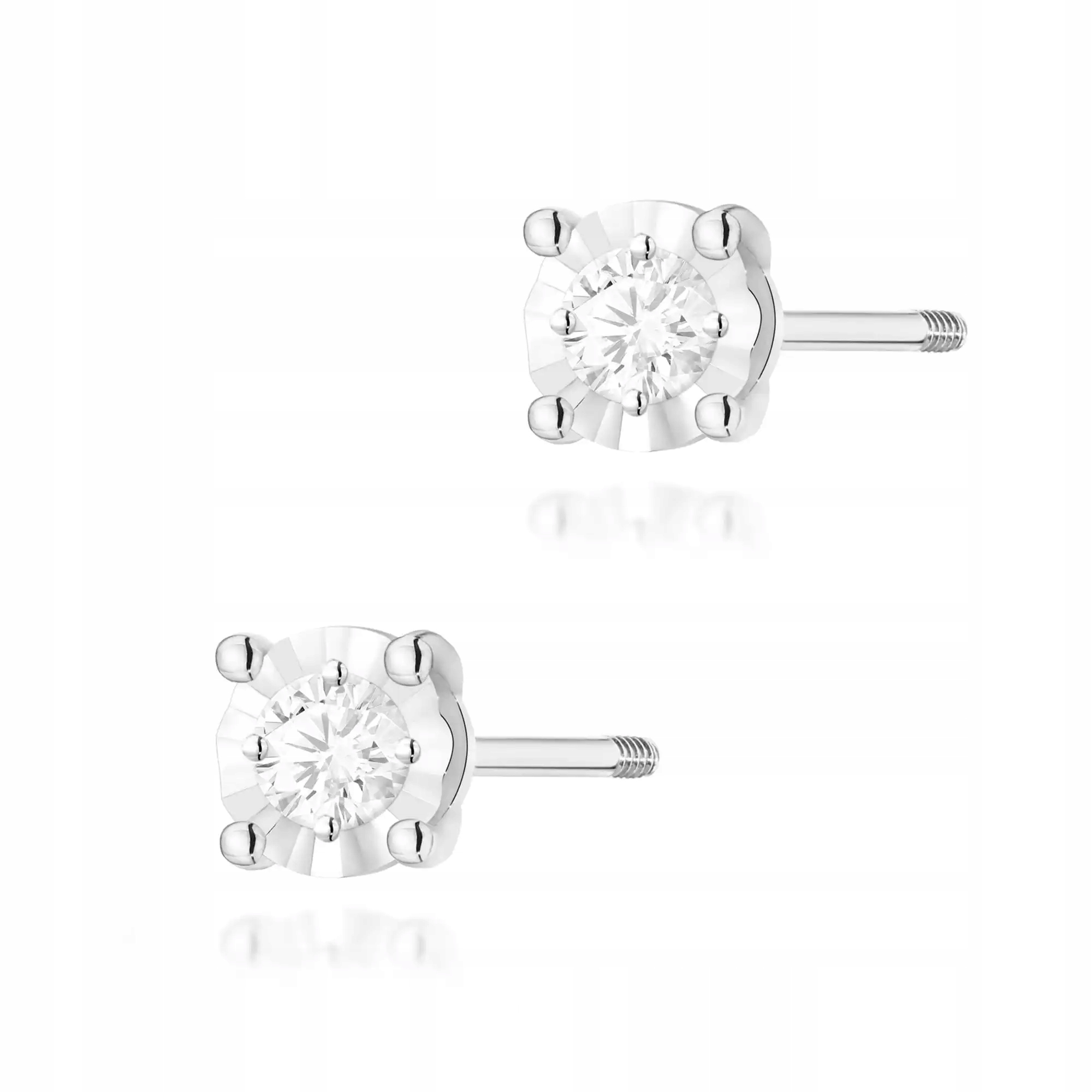 Náušnice zlaté pro ženu 585 s diamantem bílé zlato moderní módní 14k