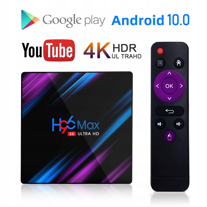 TV BOX H96 MAX 4/32GB ANDROID 10 SMART Marka inna