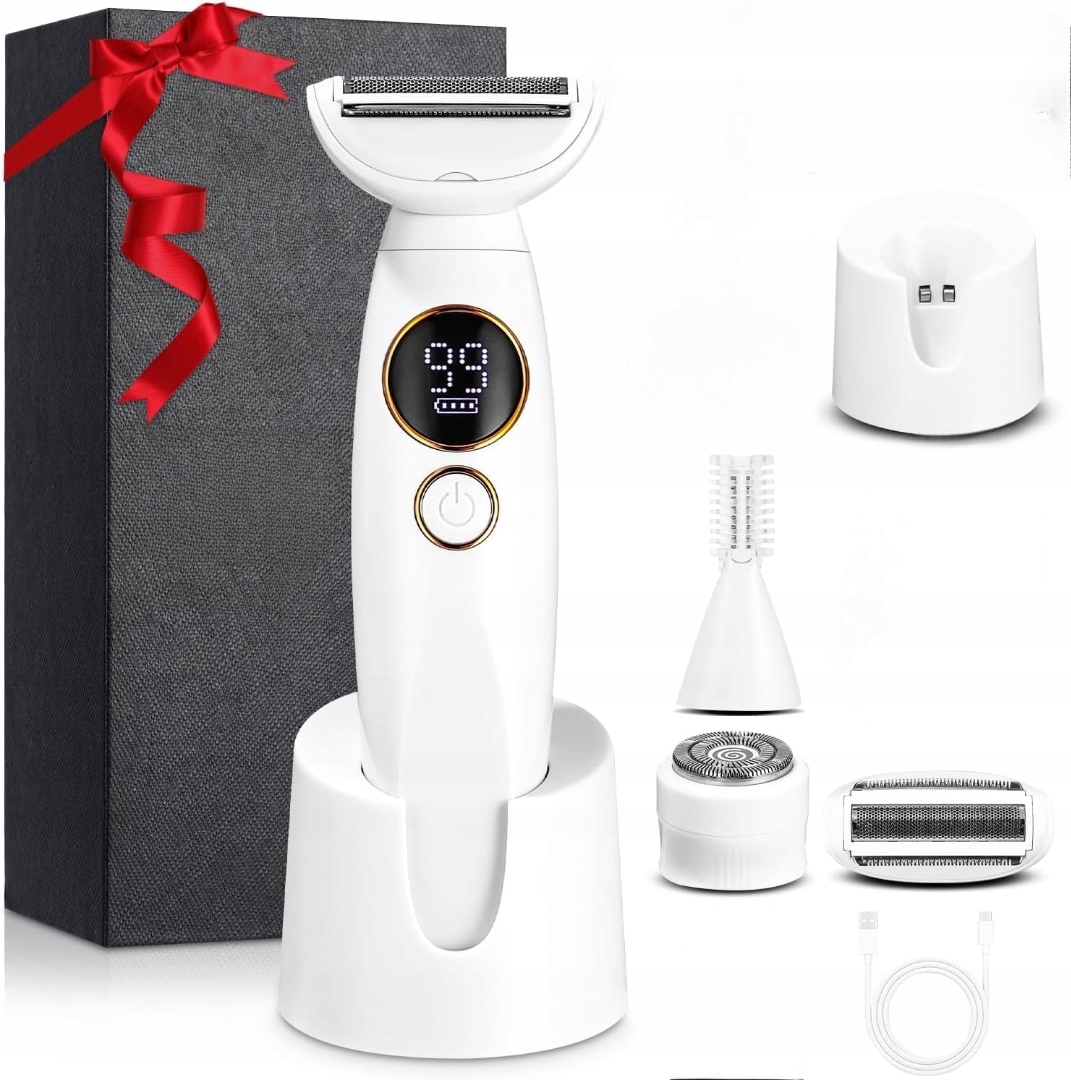 Holicí Strojek Na Tělo Nohou A Okolí Bikin Depilátor Dámský 4V1 Sada Usb