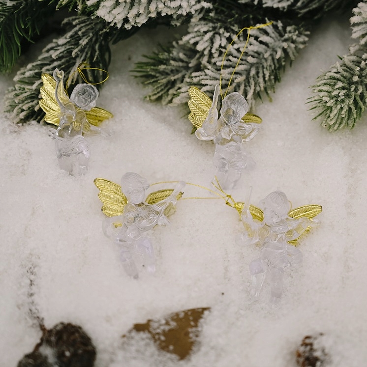 Ozdoby Na Choinkę Aniołki 4 SZT Bombka Marka inna