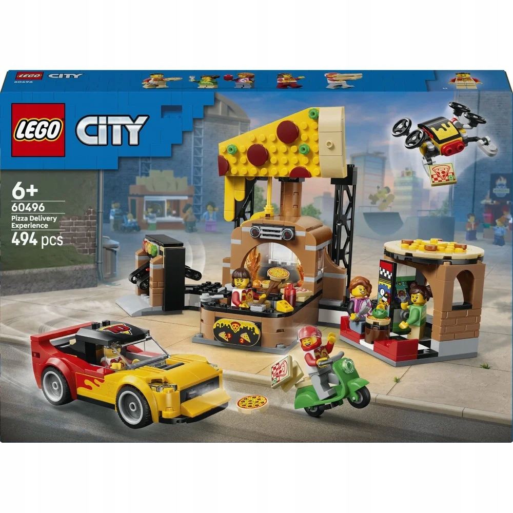 Lego City Rozvoz pizzy s vozidly 60496