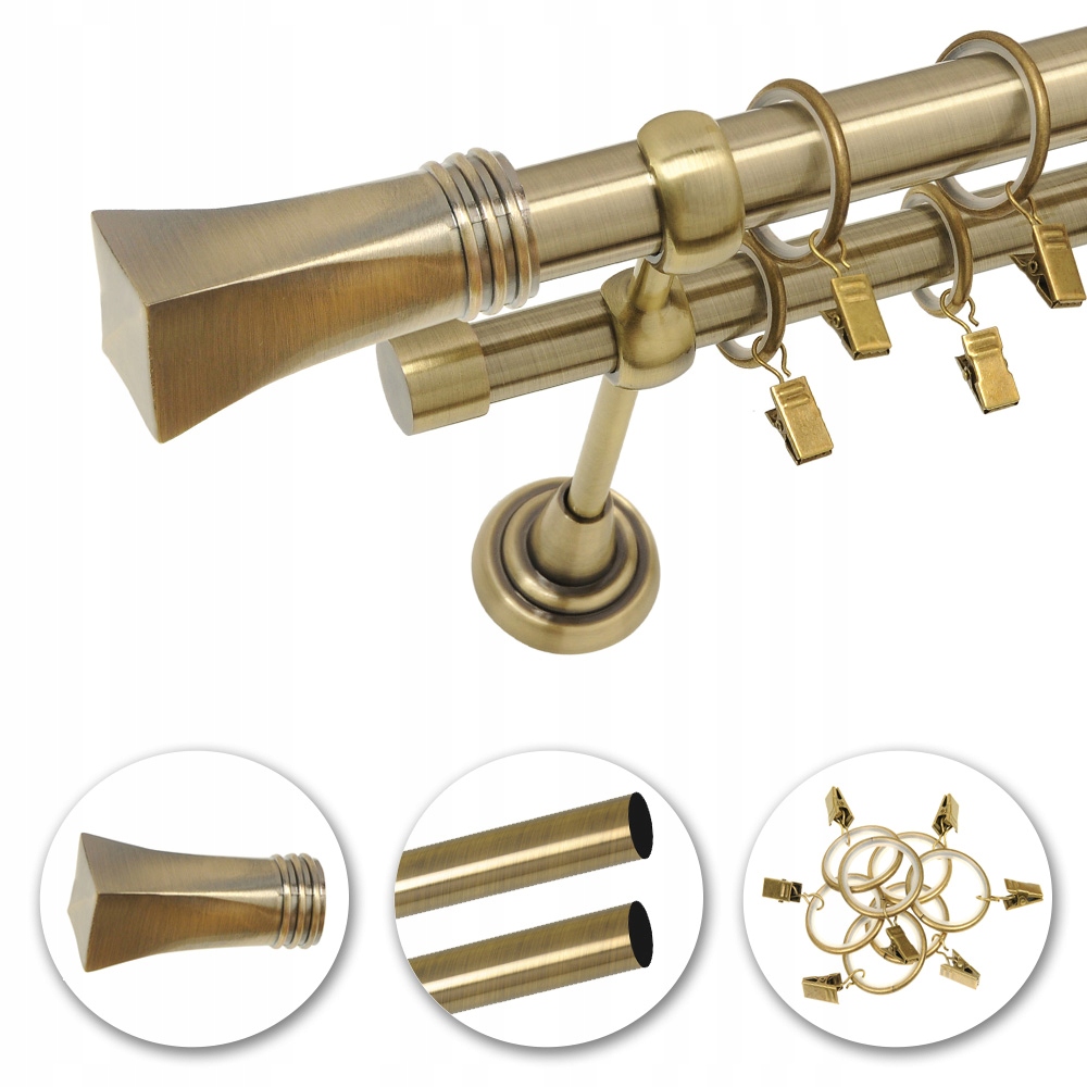 

Karnisz 220 25+19 mm podwójny z końcówkami Forte