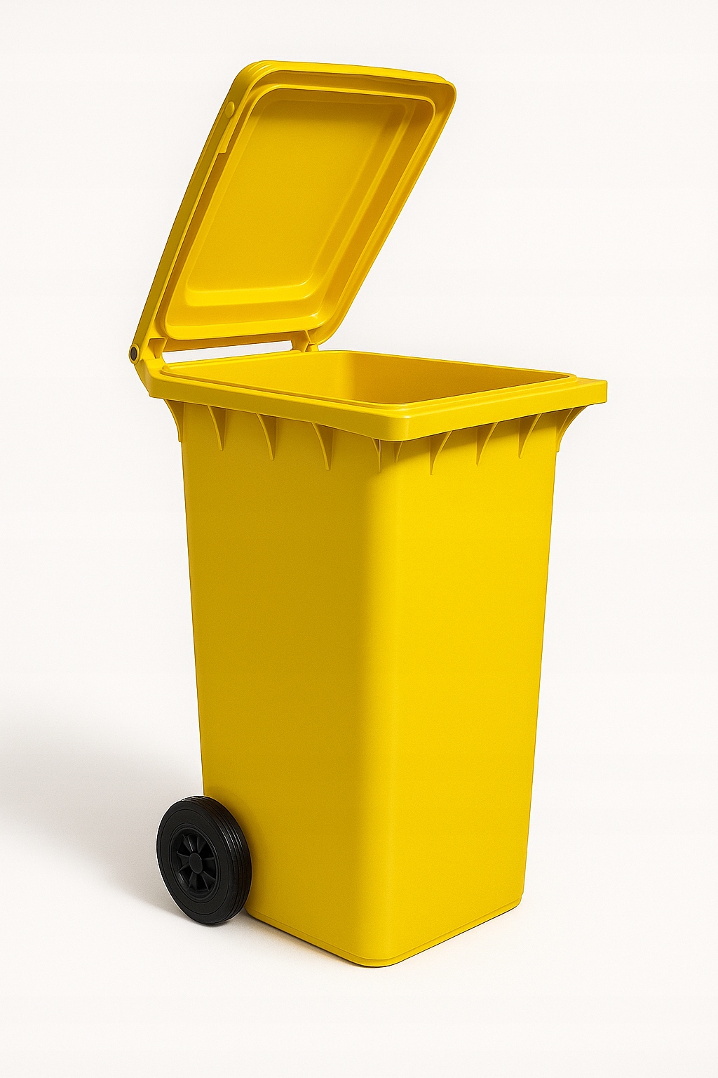 Pojemnik na odpady, z tworzywa, kosz kubeł żółty na plastik 240 litrów