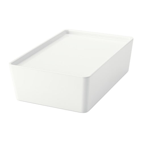 

Ikea Kuggis Pudełko z pokrywką biały 18x26x8 cm