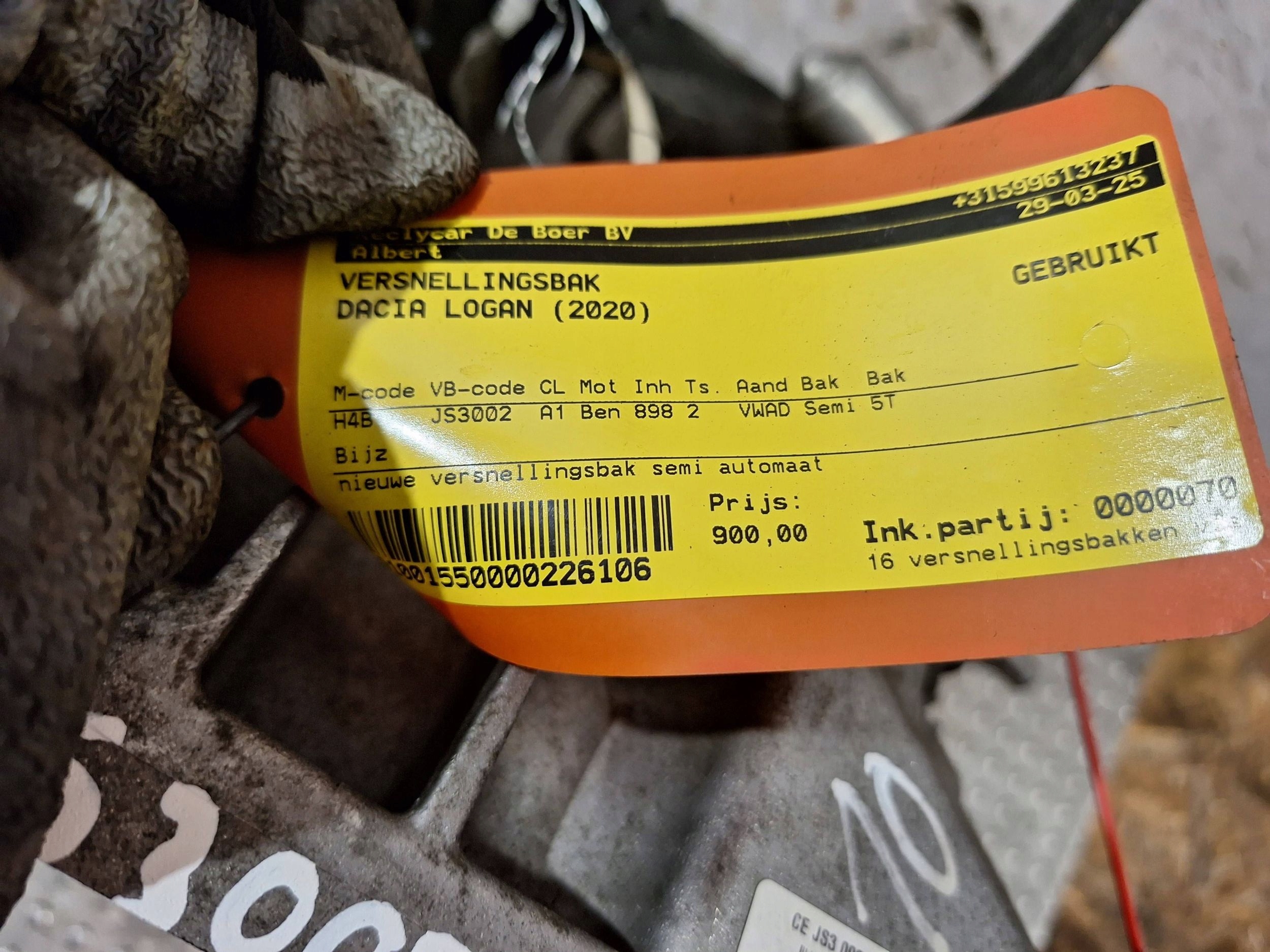 gearbox, semi-automatic transmission JS3002 DACIA LOGAN II SANDERO 0.9 TCE