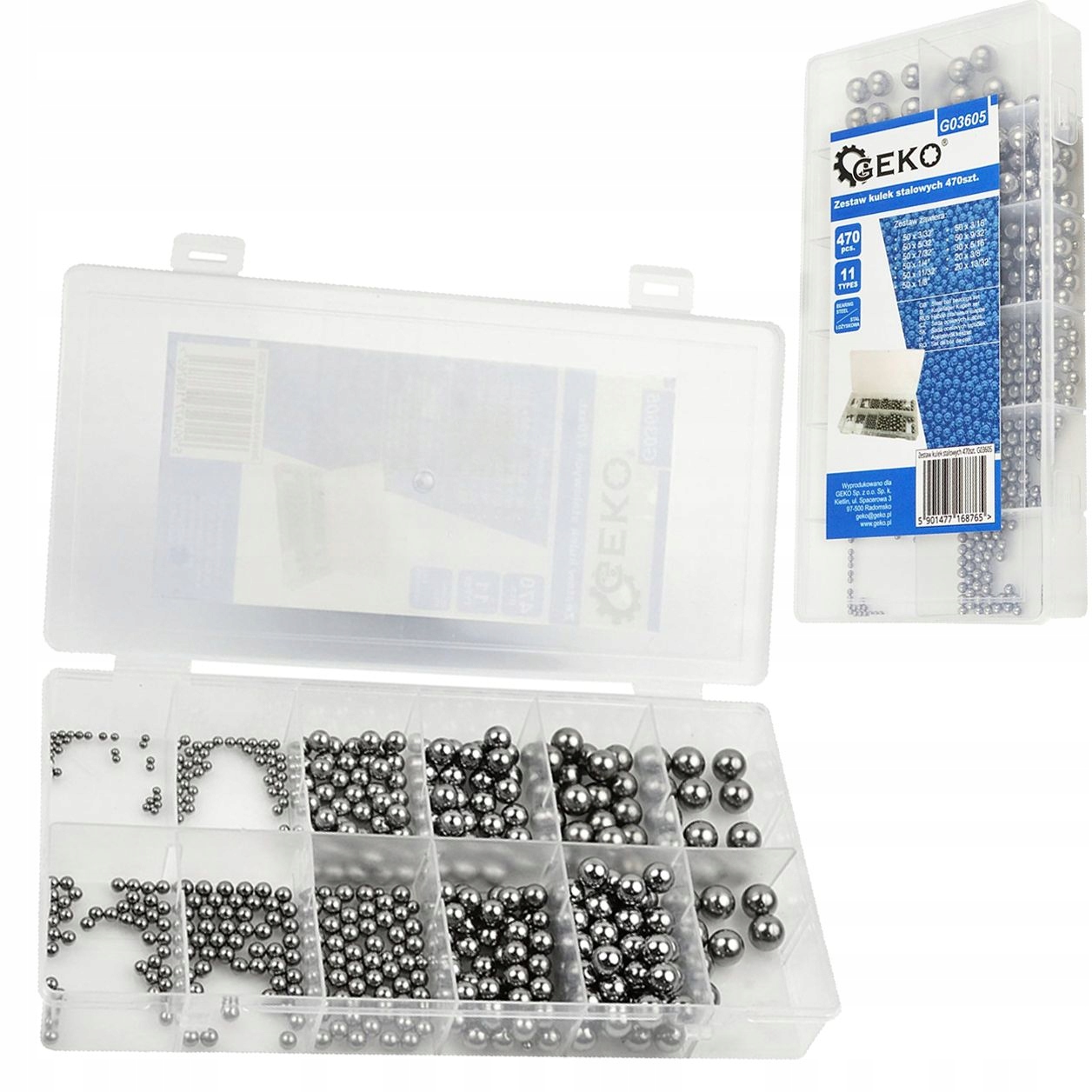 

Kulki Łożyskowe Stalowe Zestaw 470SZT 11 Rozmiarów