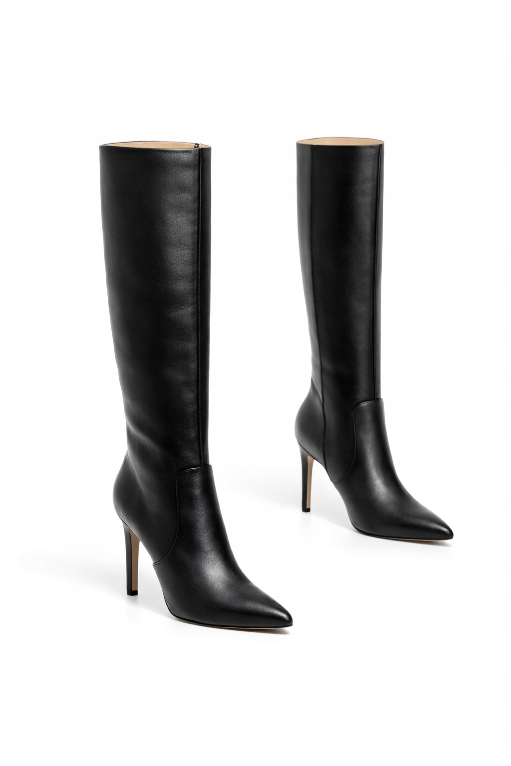 Černé Klasické Kozačky Na Podpatku Ke Kolenům 39 I4A