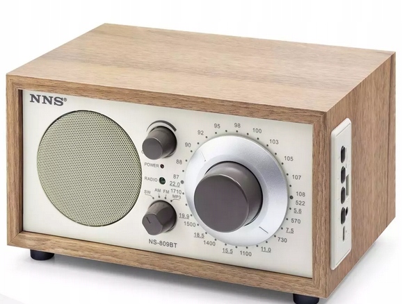 Radio Kuchenne Vintage Fm akumulatorowe z Bluetooth Usb do Salonu drewno