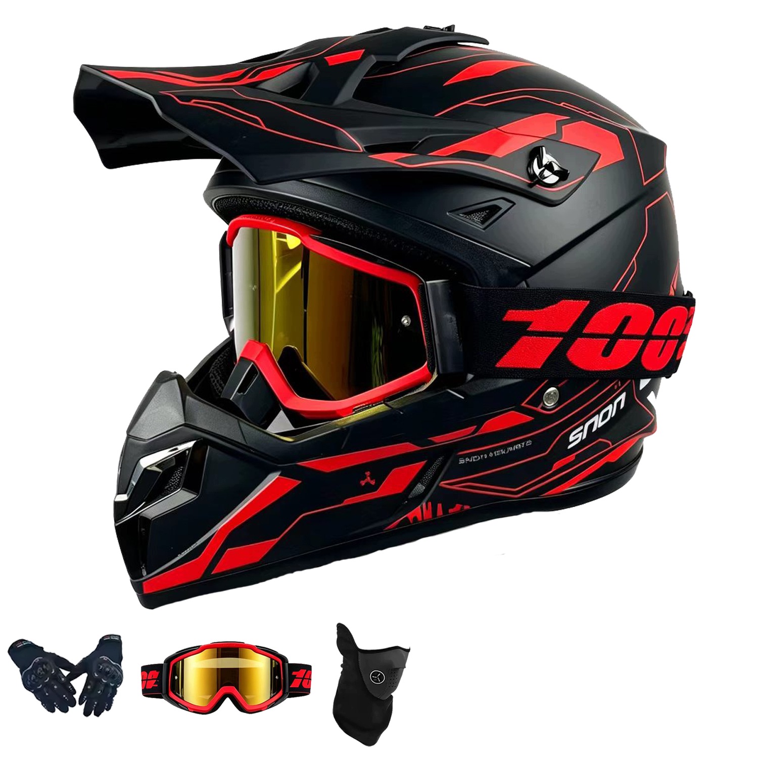 Helma Na Elektrickou Koloběžku Cross Enduro Quad Bmx Helma Brýle Rukavice M