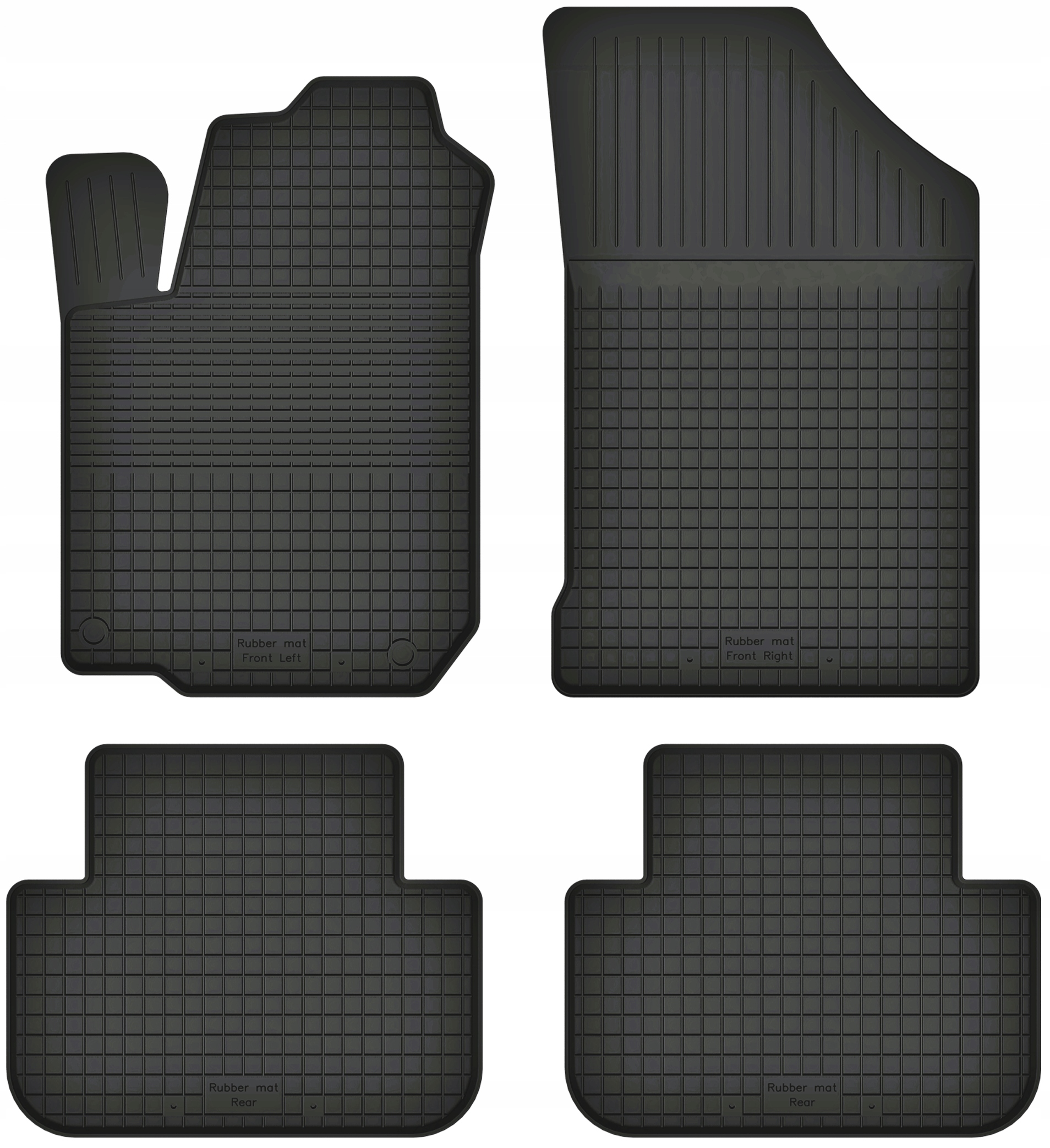 Dywaniki gumowe wycieraczki z rantem do samochodu komplet 4 szt.