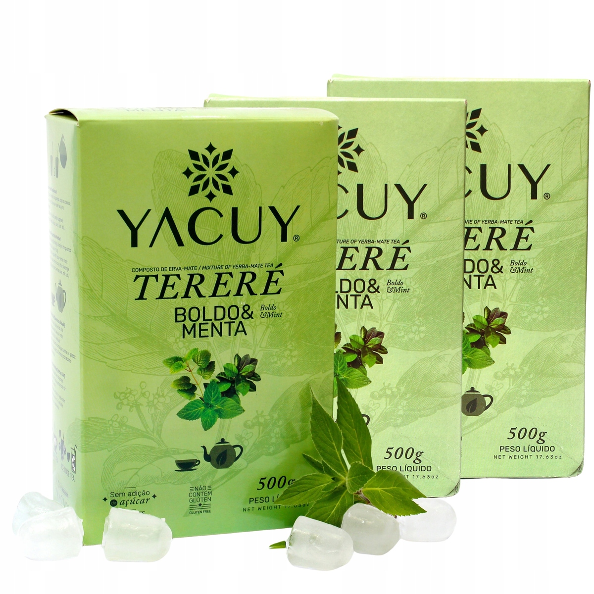 Yerba Mate Yacuy Terere Menta Boldo 3 x 500 g za studena 1,5 kg