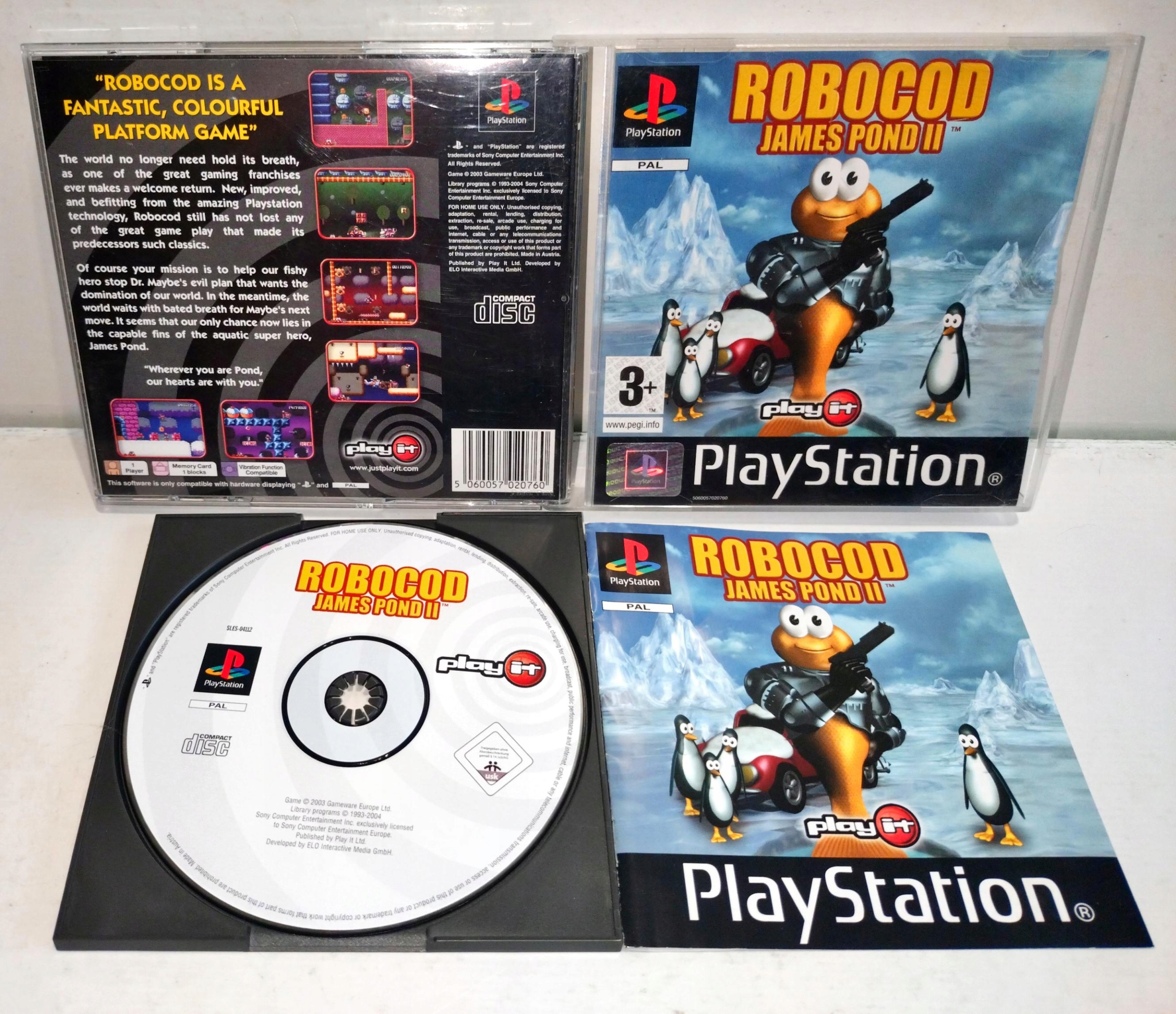 Gra ROBOCOD JAMES POND II 3XA Sony PlayStation (PSX)