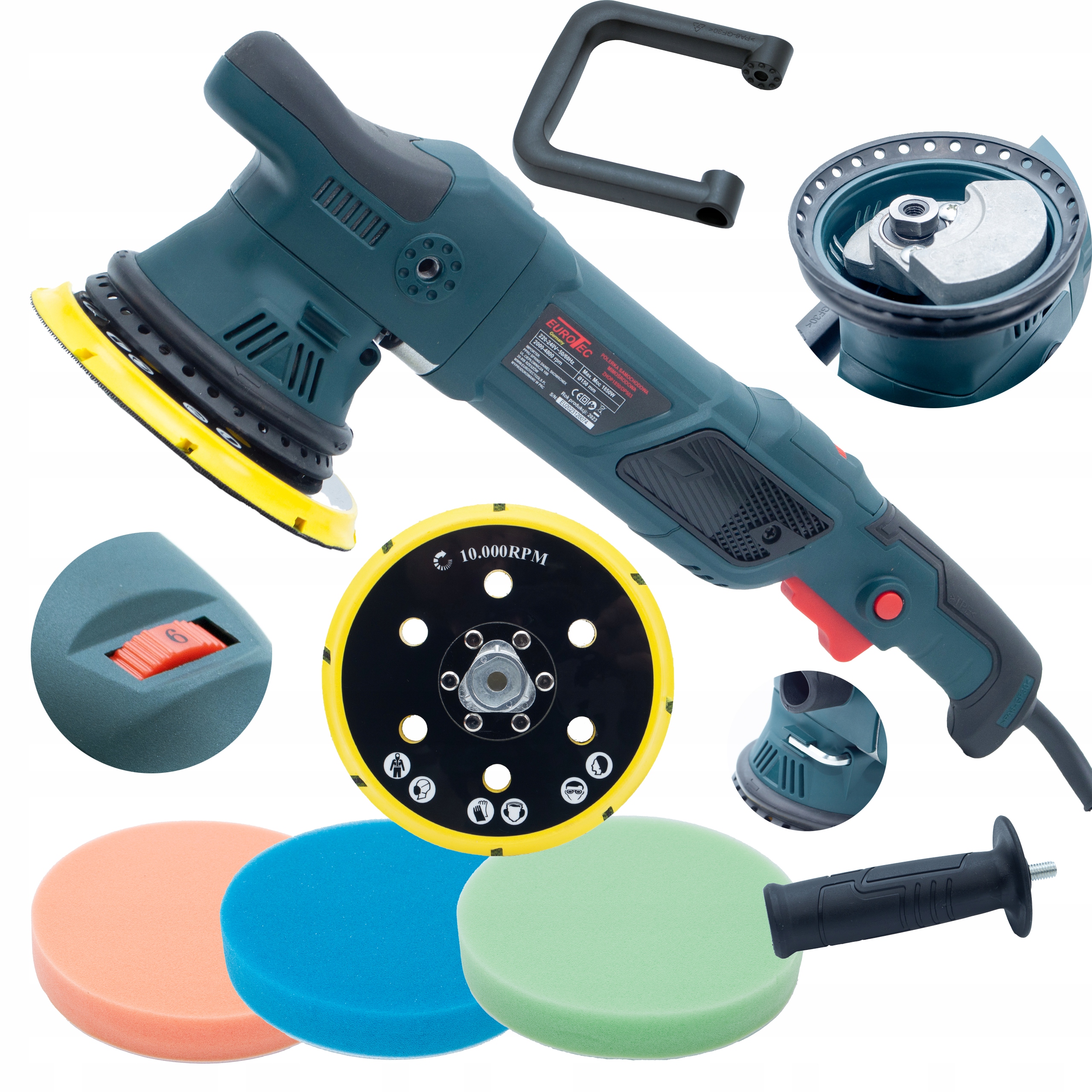 Profesionální Automobilová Leštička 1850 W Oscilační Excentrická Eurotec