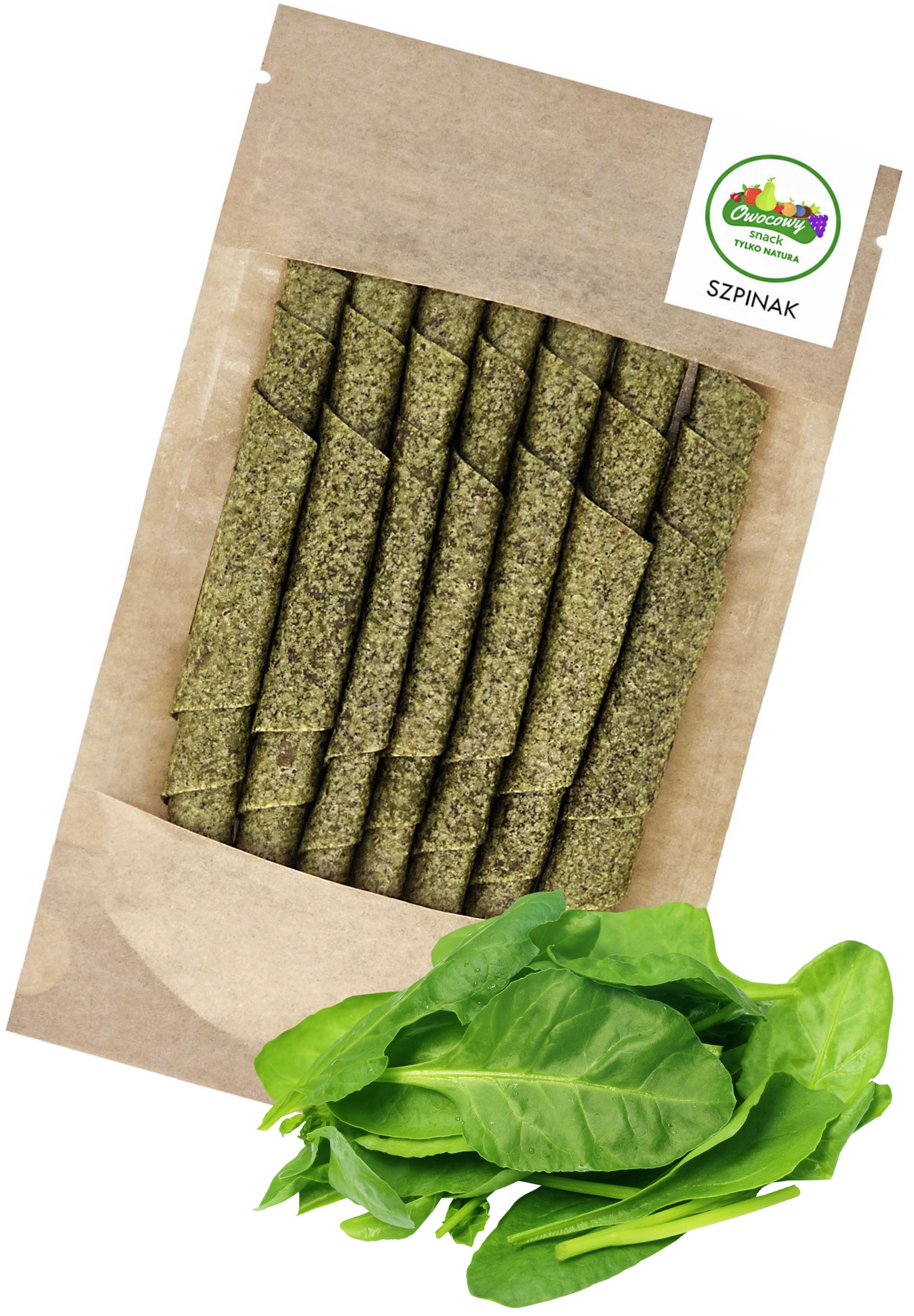 ROLLSY OWOCOWE Szpinakowe 50g Owocowa przekąska naturalna Szpinak