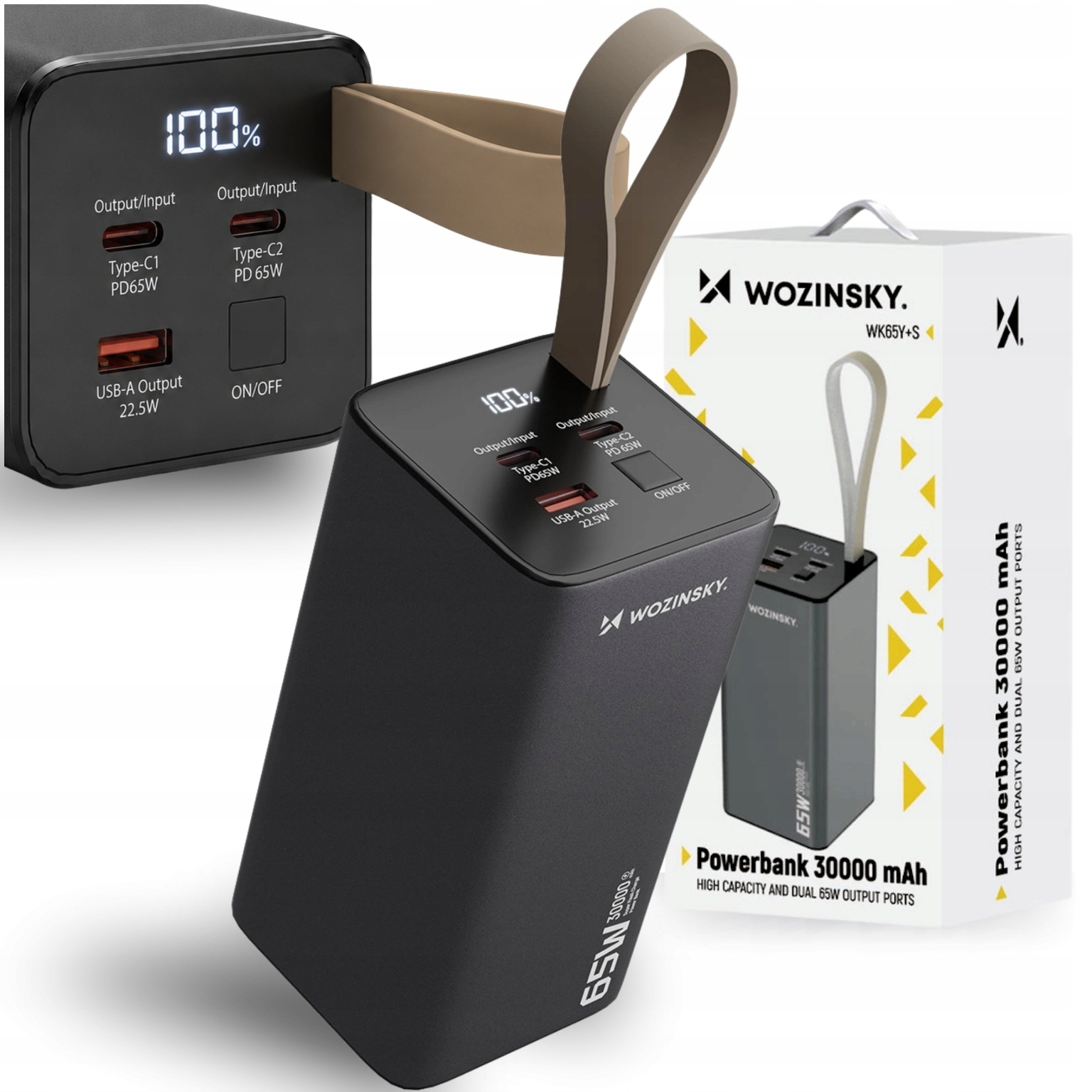 Powerbanka 30000 mAh 2x Usb-c Pd 65W Rychlé Nabíjení Bezpečná Powerbanka