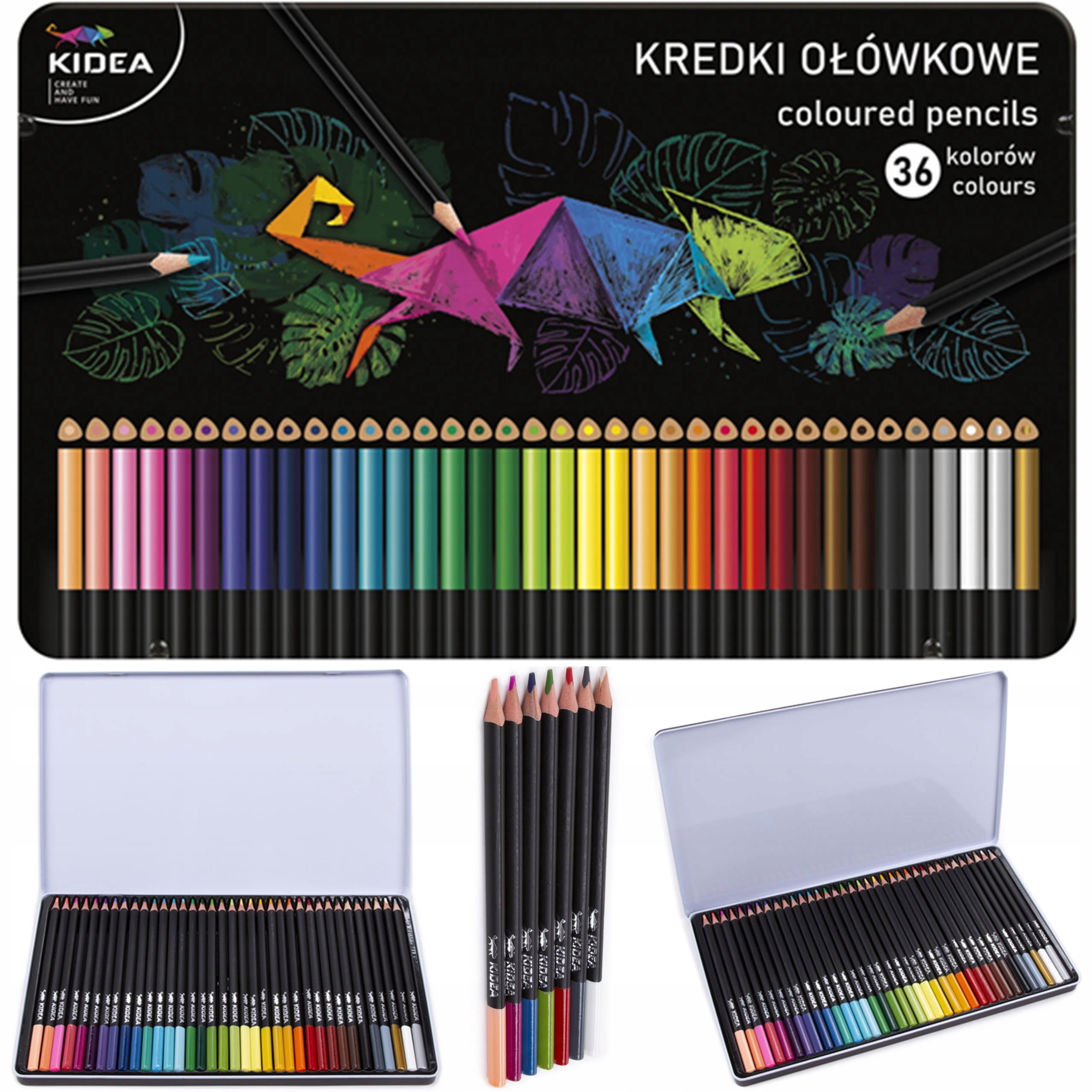 

Kredki W Metalowym Pudełku 36 kol Kidea Ołówkowe