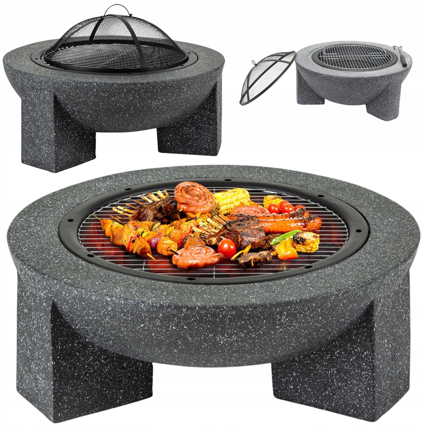 Palenisko Ogrodowe na Taras Działkę Ogród Antracyt Grill Pogrzebacz