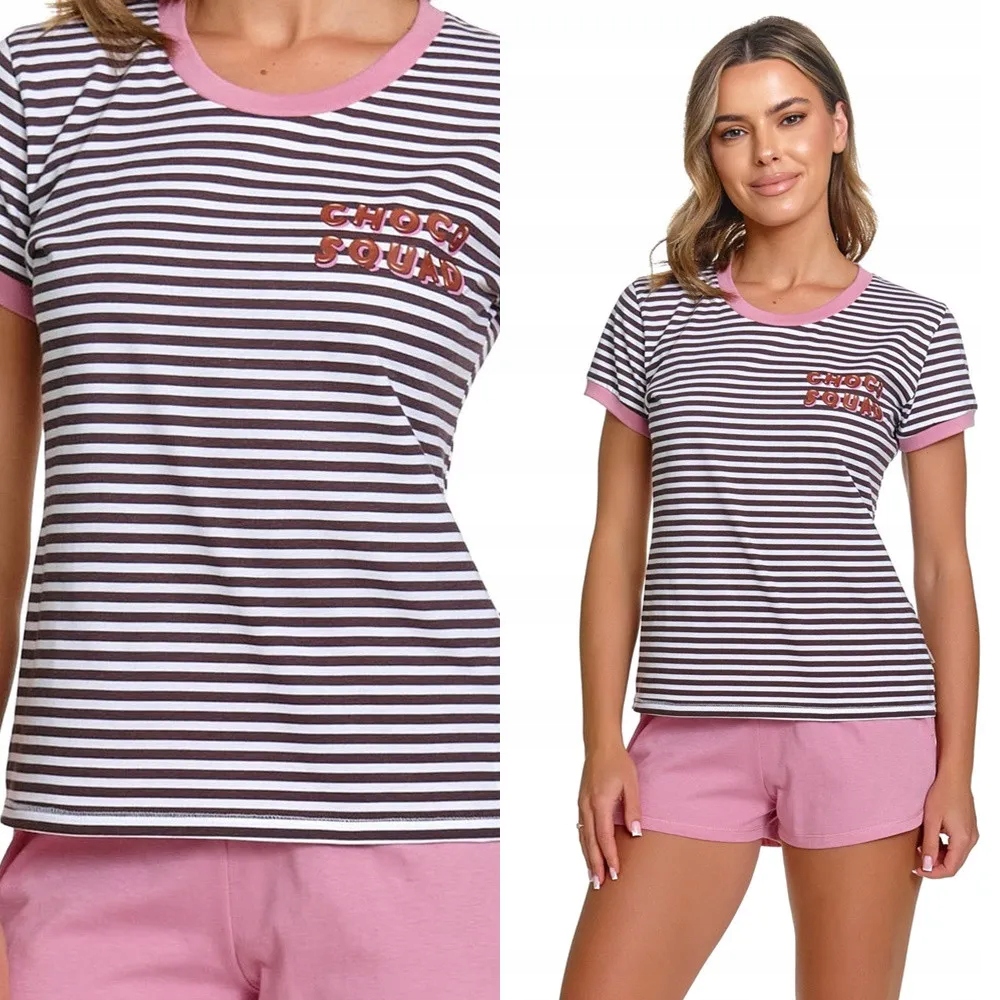 Dámské pyžamo Doctor Nap 7403 Choco rose S 36 Růžová