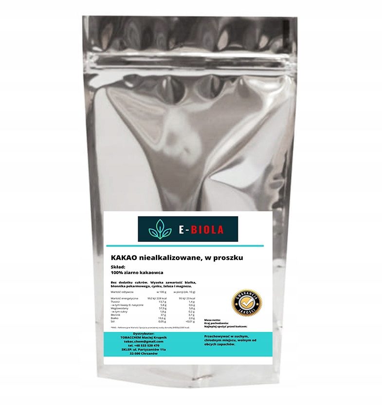 Kakao Přírodní 100% Nealkalizovaný prášek 5 kg (5 x 1 kg)