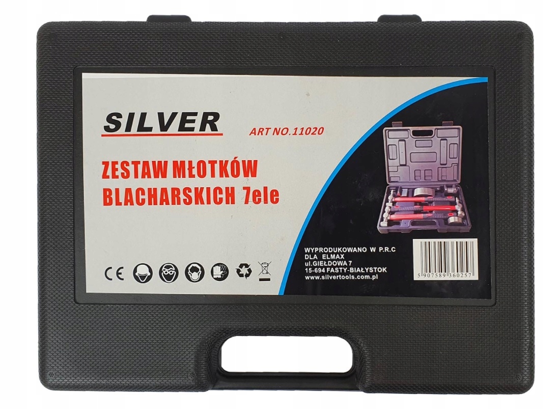 ZESTAW MLOTKOW BLACHARSKICH MLOTEK KOWADLO WALIZKA Brand Silver