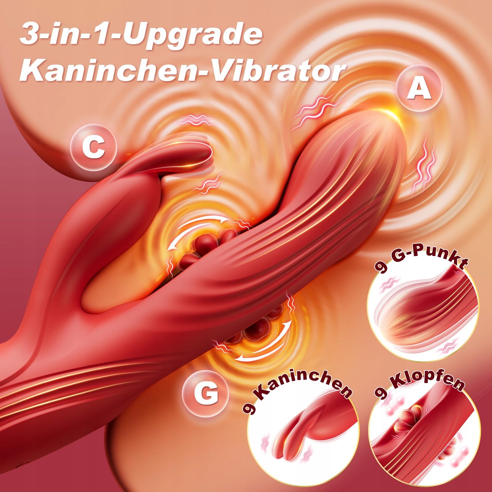 DILDO VIBRATOR Dla Kobiet Stymulator G Punktu 9 Trybów Wibracji i Pulsacji — miniatura 2