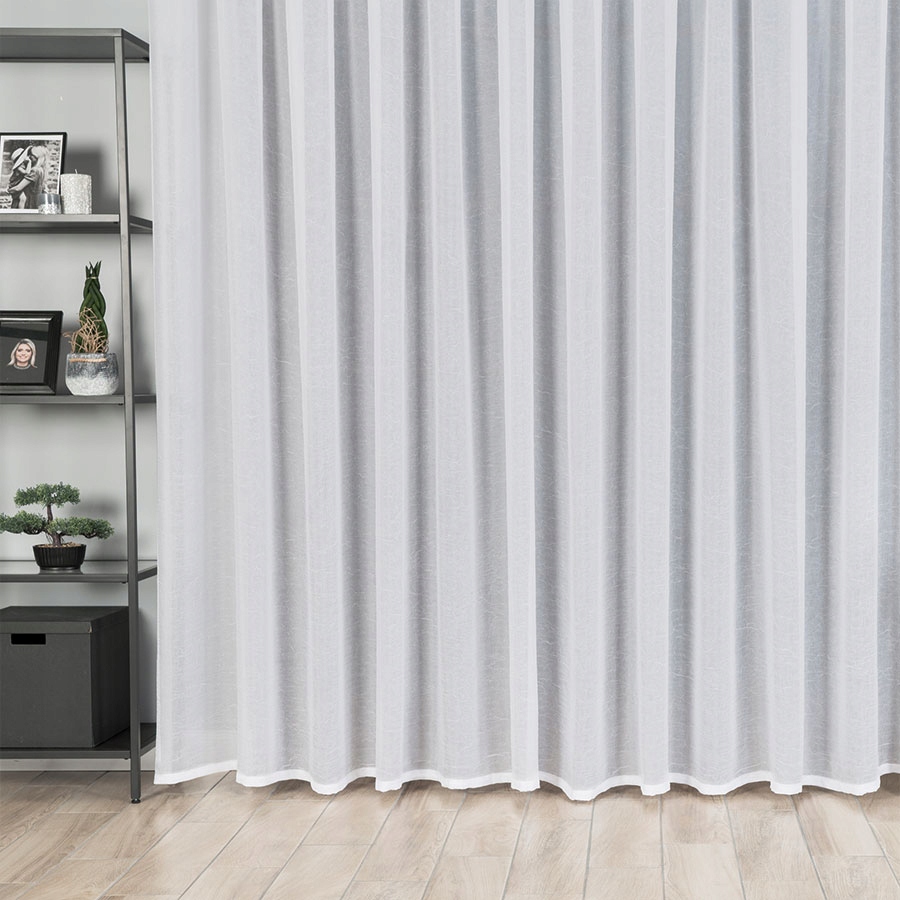 

Firana Woal Kreszowany Biel Z Taśmą Wave sz180x240