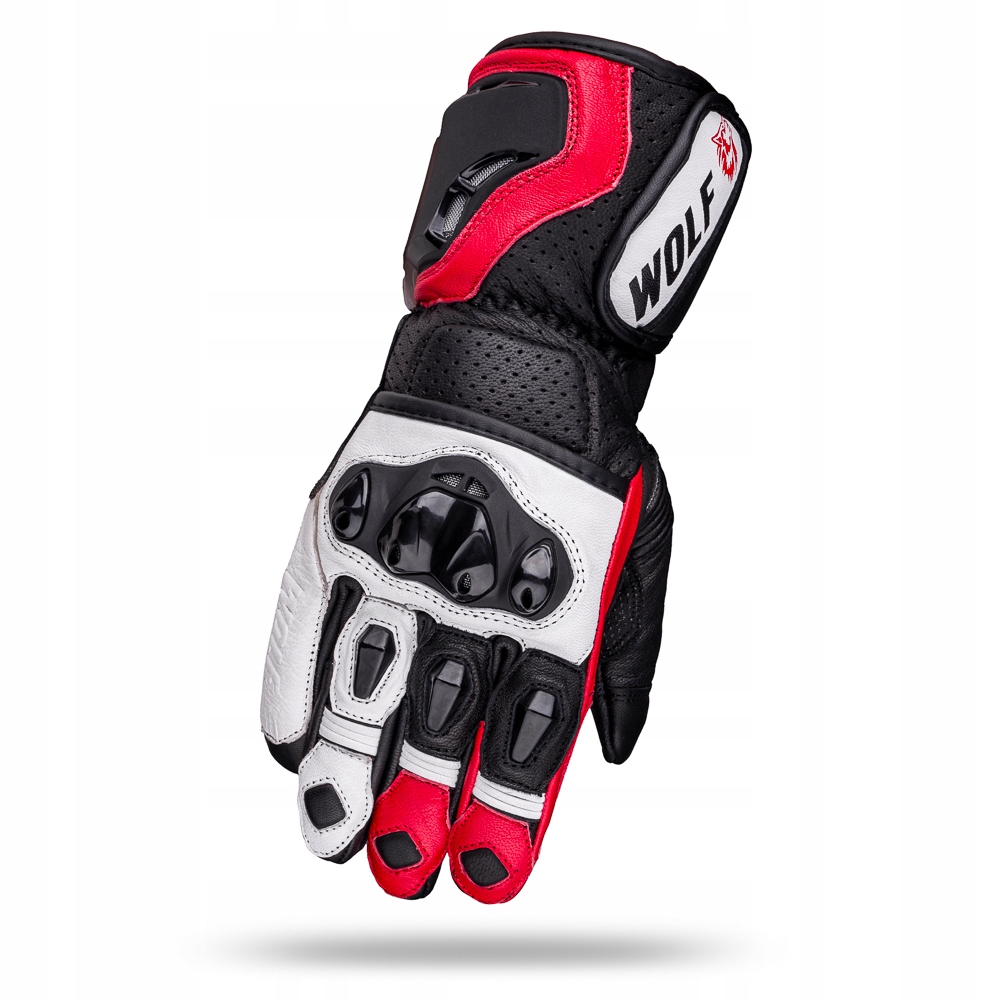 WOLF SKÓRZANE RĘKAWICE MOTOCYKLOWE Z DŁUGIM MANKIETEM RAIDEN BLK WHT RED S Rodzaj Męskie