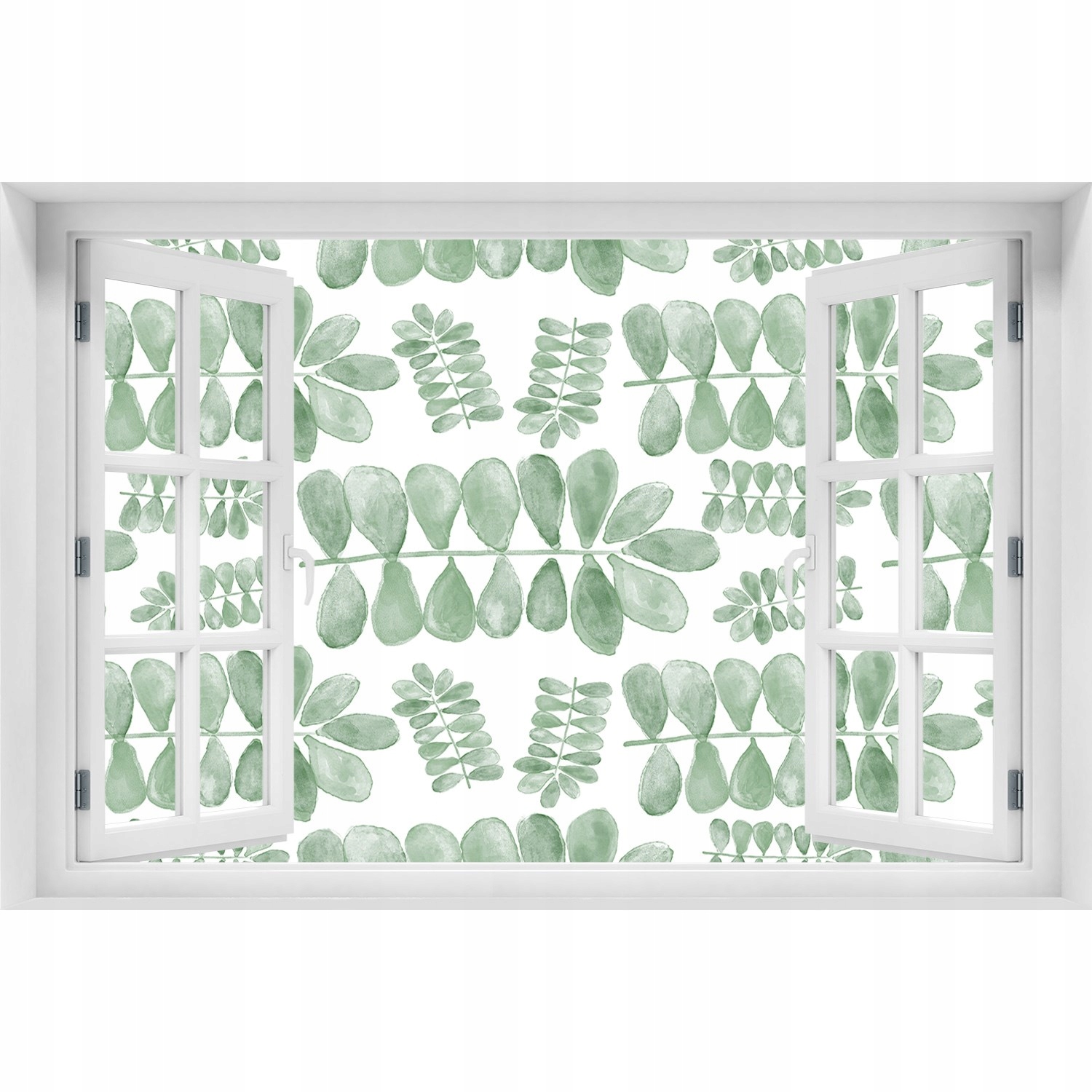 

Naklejka Samoprzylepna Okno Zielone liście 120x80
